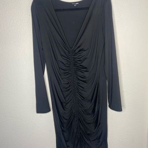Black ruched dress!